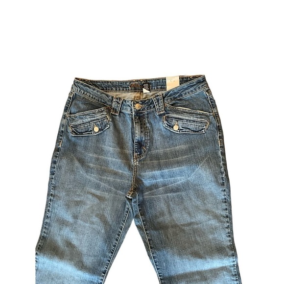 Kikit stretch Jeans Women's Size 10 Blue Denim Bootcut Leg High Rise Light Wash - Picture 2 of 8